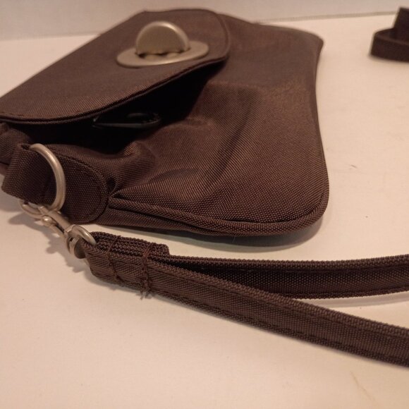 BAGGALLINI Gray Nylon Convertible Clutch/Crossbody Bag Small Twist Lock - Picture 6 of 12